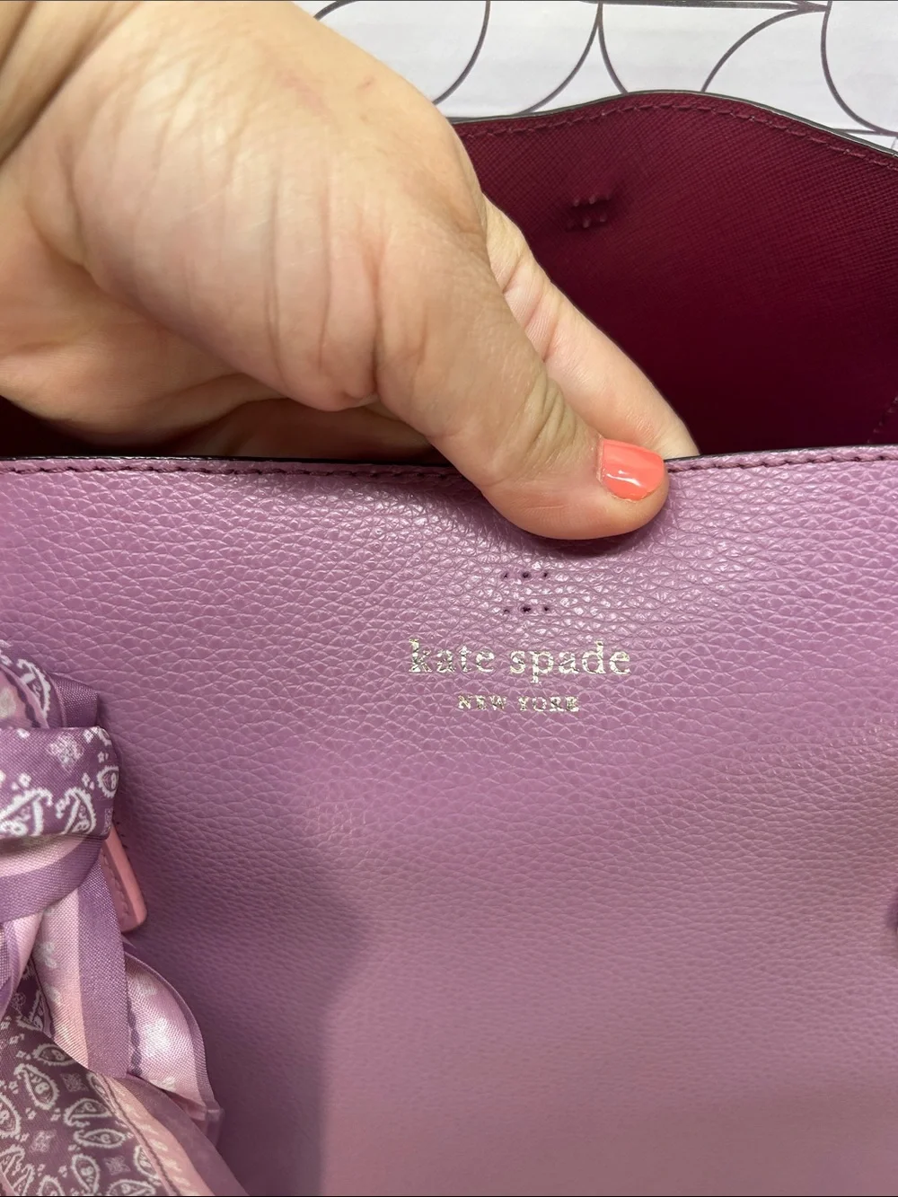 Kate Spade pink purple tote bag